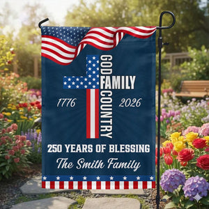 Personalized 250 Years of Blessing Garden Flag,Patriotic 1776-2026,Independence Day,America 250th Anniversary,4th of July House Garden Flag