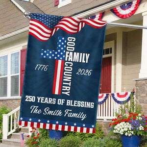 Personalized 250 Years of Blessing Garden Flag,Patriotic 1776-2026,Independence Day,America 250th Anniversary,4th of July House Garden Flag