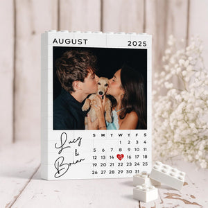 Personalized Dad Photo Building Block, Anniversary Gift for Him, Calendar Bricks Puzzle , Gift For Husband, Gift For Boyfriend
