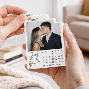 Personalized Dad Photo Building Block, Anniversary Gift for Him, Calendar Bricks Puzzle , Gift For Husband, Gift For Boyfriend