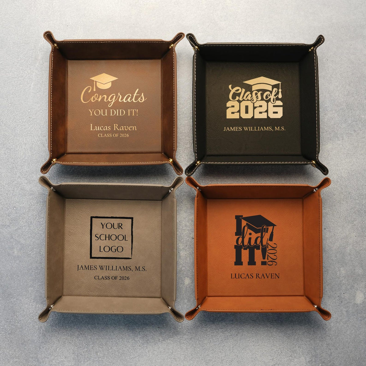 Graduation Gifts for Him, Personalized College PHD Doctor Graduation Gifts, Engraved Valet Tray, Custom Catch-all Tray, Gifts for Graduation