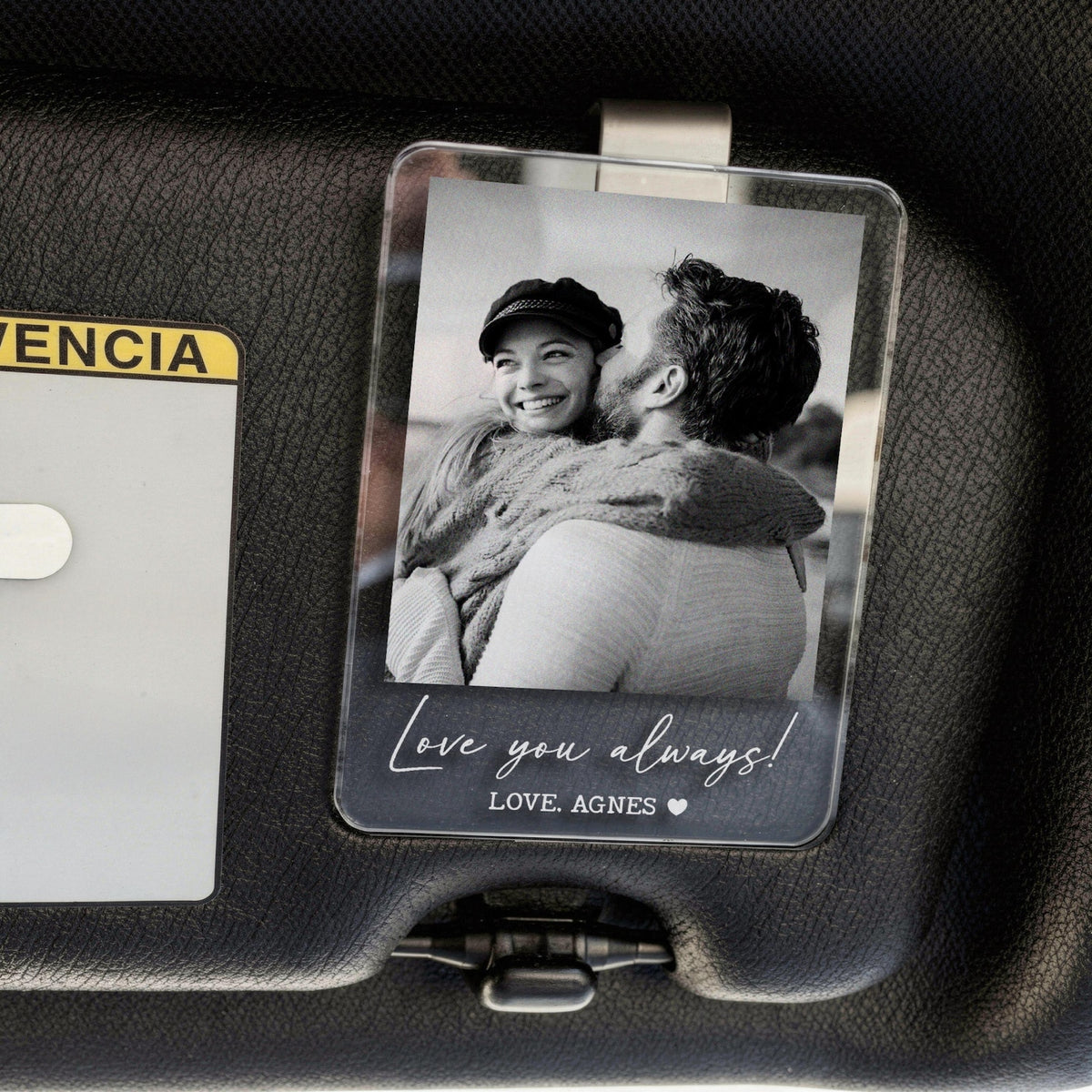 Personalized Photo Car Visor Clip, Drive Safe I Love You, Anniversary Gift for Him Picture Fridge Magnet, Gifts for Dad, Drive Safe Gift Father's Day Gift