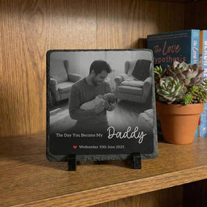Personalized Day You Became My Daddy Stone Gift, First Fathers Day Gift From Baby, Stone Sign Gift For New Dad, First Time Fathers Day Gifts