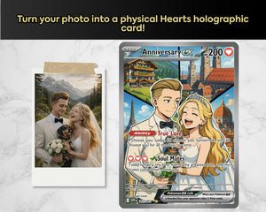 Personalized Relationship PKM Card, Custom Birthday Photo Art Card, Wedding & Anniversary Photo to Holo Card, Gift For Dad, New Dad Gift