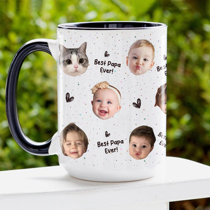Custom Kids Photo Coffee Mug, Best Dad Mug, Baby Face Ceramic Mug, Funny Dad Gift, Kids Face Mug for Mom Grandma