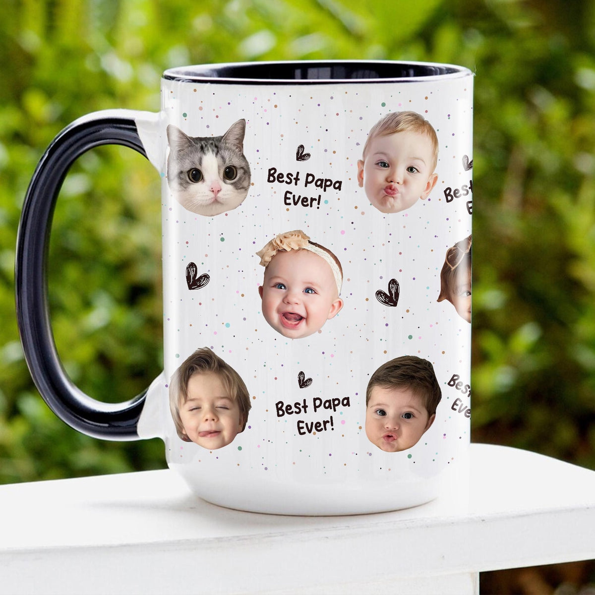 Custom Kids Photo Coffee Mug, Best Dad Mug, Baby Face Ceramic Mug, Funny Dad Gift, Kids Face Mug for Mom Grandma