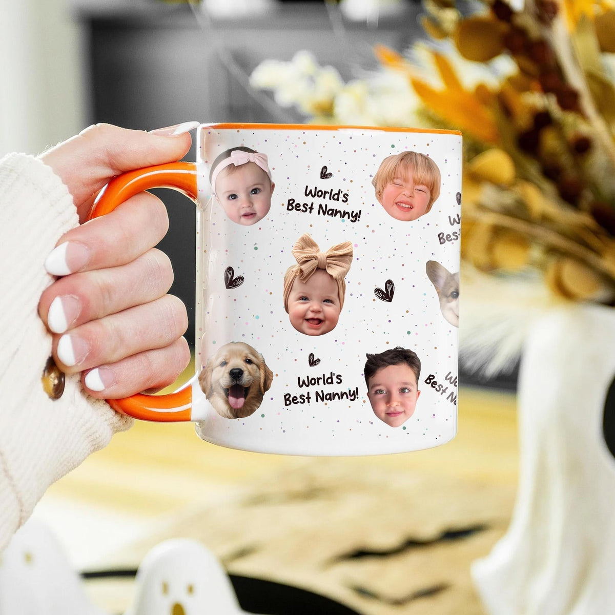 Custom Kids Photo Coffee Mug, Best Dad Mug, Baby Face Ceramic Mug, Funny Dad Gift, Kids Face Mug for Mom Grandma