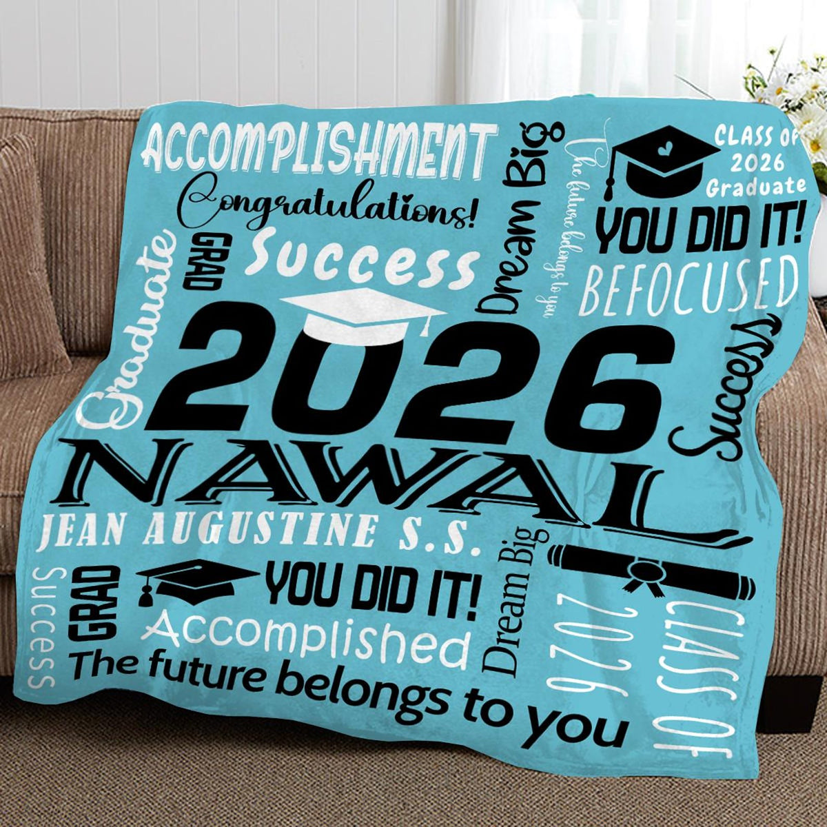 2026 Graduation Blanket,Personalized Graduation Blanket,Senior Graduation Gift,Custom Text Graduation Blanket Gift for Her,Him,Class of 2026