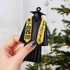 Personalized Graduation 2026 Acrylic Ornament with Cap and Gown, New Graduate Gift, High School