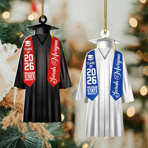 Personalized Graduation 2026 Acrylic Ornament with Cap and Gown, New Graduate Gift, High School