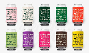 Congrats To The Grad Graduation Can Cooler - Custom College Graduation Party Favors - Personalized Cozies in Regular and Slim Size