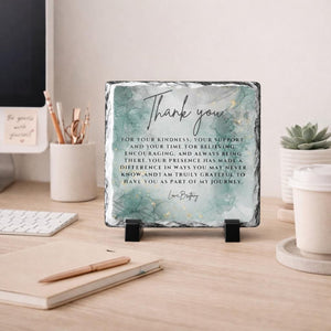 Custom Thank You Stone Plaque With Stand For-Mentor-Teacher-Friend-Colleague-Mom-Women-Boss-Coworker-Adviser-Coach-Gratitude Memory Keepsake