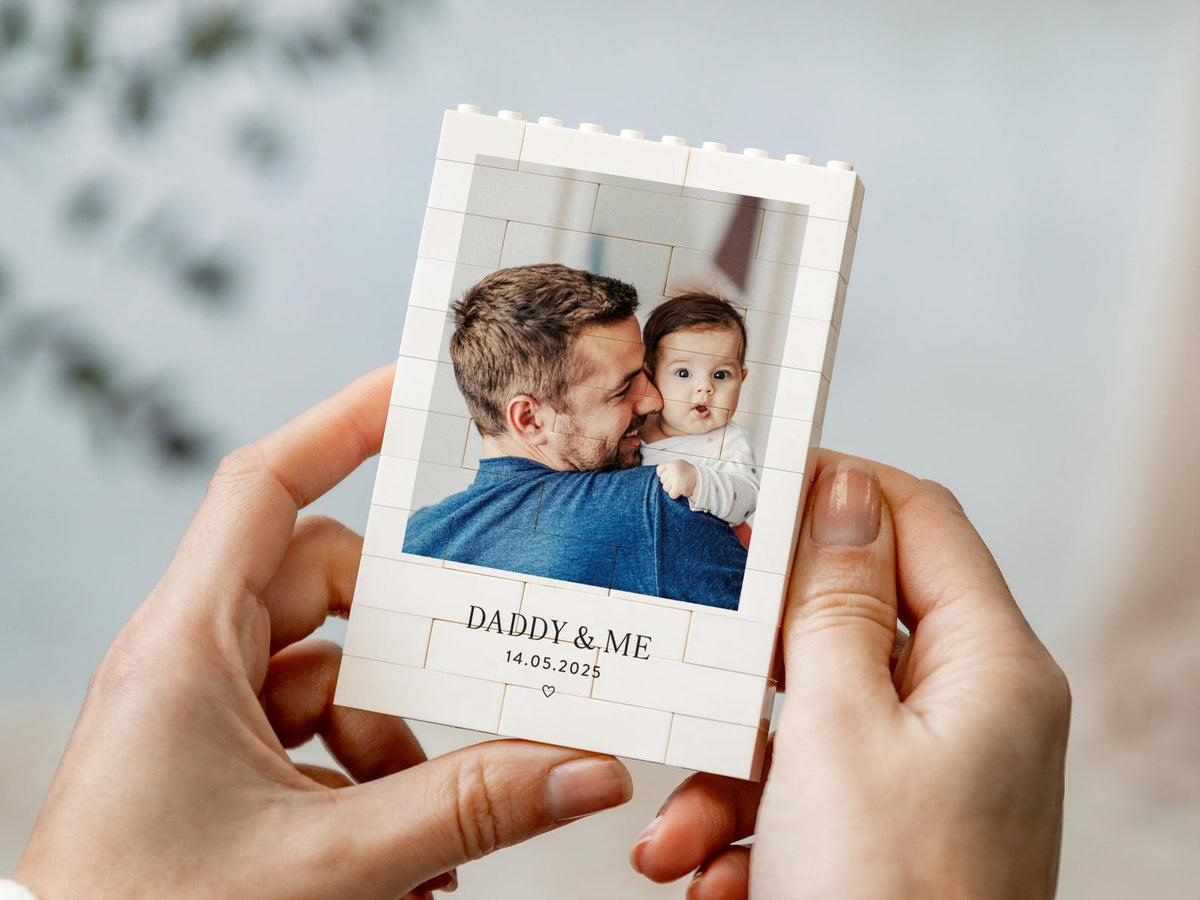 Daddy And Me Photo Keepsake, Personalized Fathers Day Gift, Dad And Baby Keepsake Block, New Dad Birthday Present, Gift For Daddy From Kids