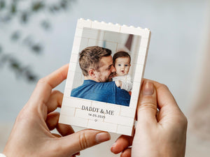 Daddy And Me Photo Keepsake, Personalized Fathers Day Gift, Dad And Baby Keepsake Block, New Dad Birthday Present, Gift For Daddy From Kids