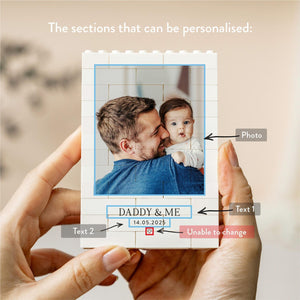 Daddy And Me Photo Keepsake, Personalized Fathers Day Gift, Dad And Baby Keepsake Block, New Dad Birthday Present, Gift For Daddy From Kids