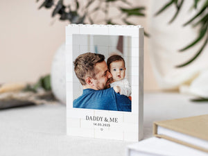 Daddy And Me Photo Keepsake, Personalized Fathers Day Gift, Dad And Baby Keepsake Block, New Dad Birthday Present, Gift For Daddy From Kids