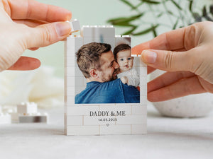 Daddy And Me Photo Keepsake, Personalized Fathers Day Gift, Dad And Baby Keepsake Block, New Dad Birthday Present, Gift For Daddy From Kids