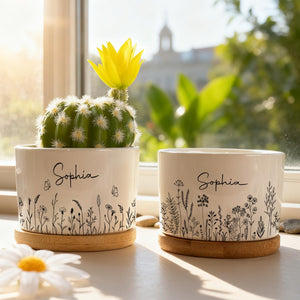 Personalized Planter for Wedding Party Gift, Mom Thank you for helping me grow pot, Let Love Grow Planter, Ceramic Flower Pot, Gift for Mom