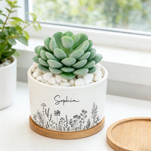 Personalized Planter for Wedding Party Gift, Mom Thank you for helping me grow pot, Let Love Grow Planter, Ceramic Flower Pot, Gift for Mom