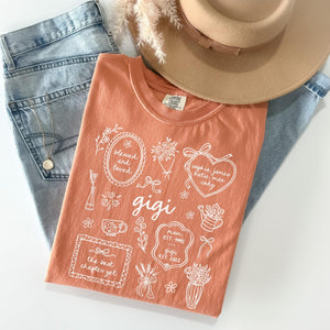 Personalized Grandma Comfort Colors Shirt with Grandkid Names