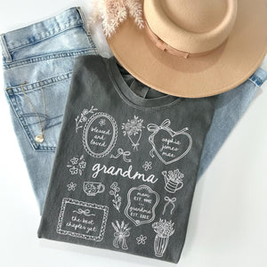 Personalized Grandma Comfort Colors Shirt with Grandkid Names