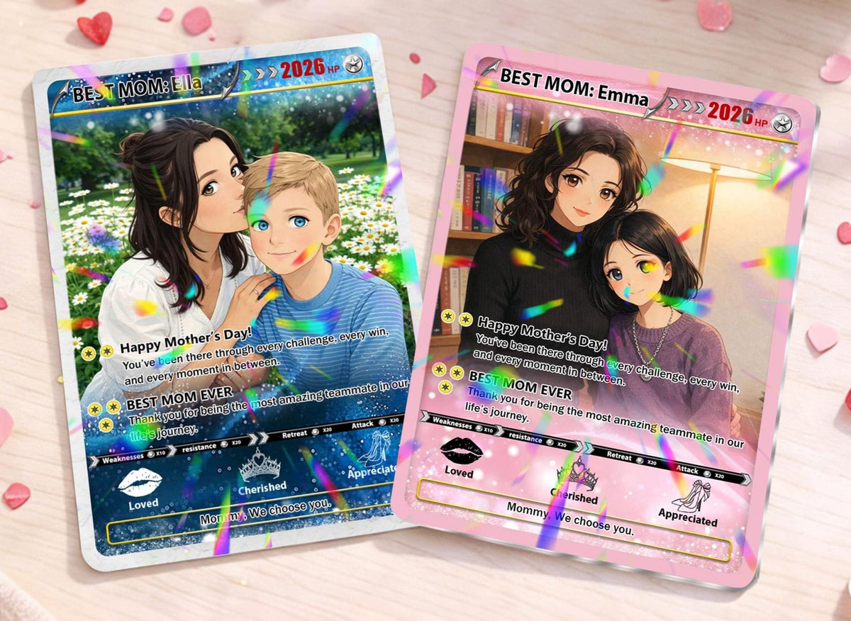 Personalized Mother s Day Poke Card, Custom PKM Photo Cards, Gifts for Gamer Mom, Mother s Day Gift, Custom PKM Trainer Card