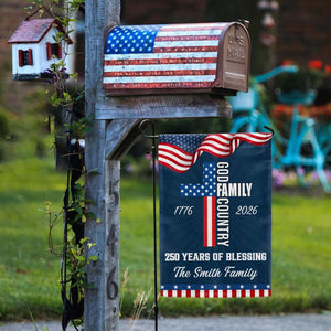 Personalized 250 Years of Blessing Garden Flag,Patriotic 1776-2026,Independence Day,America 250th Anniversary,4th of July House Garden Flag