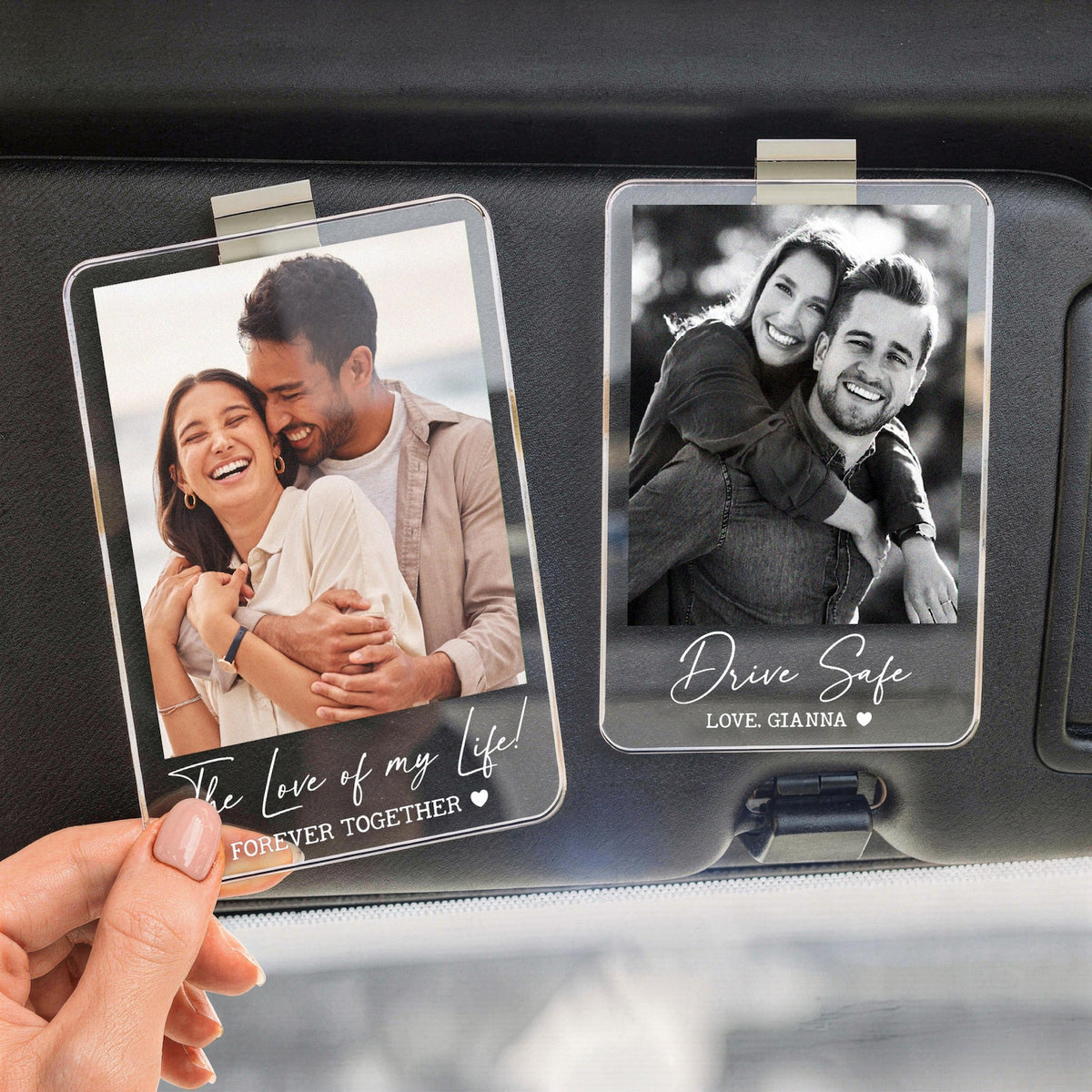 Personalized Photo Car Visor Clip, Drive Safe I Love You, Anniversary Gift for Him Picture Fridge Magnet, Gifts for Dad, Drive Safe Gift Father's Day Gift