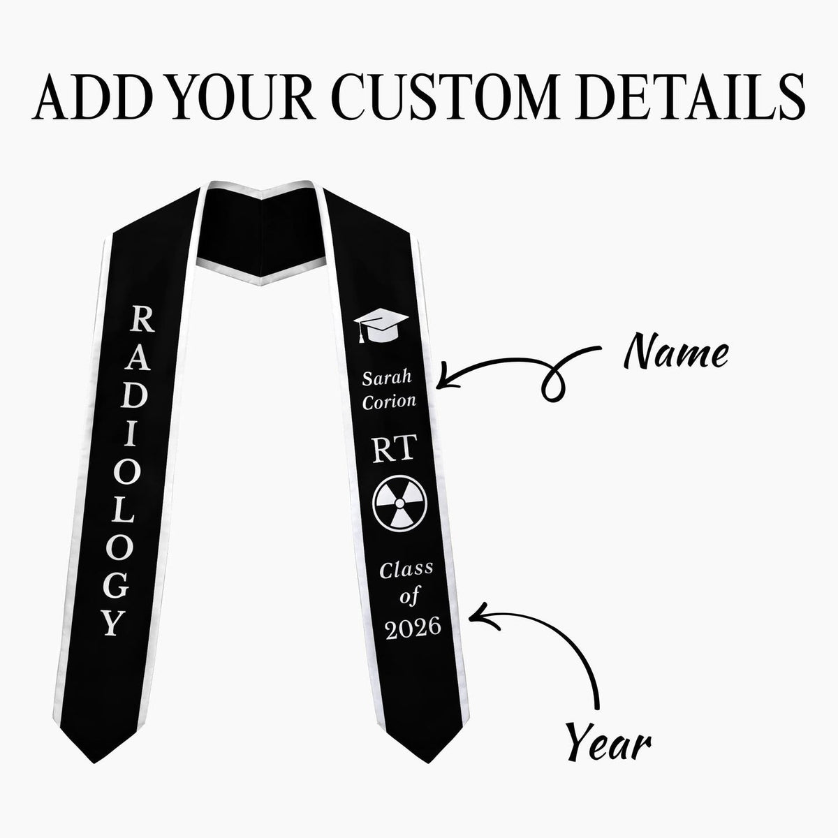 Radiology Graduation Stole XRay Tech Grad Sash