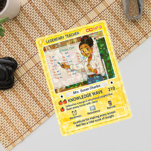 Custom Teacher Appreciation Card from Photo, Personalized Poke Style Card for Educator Gift, End of Year Present for Legend