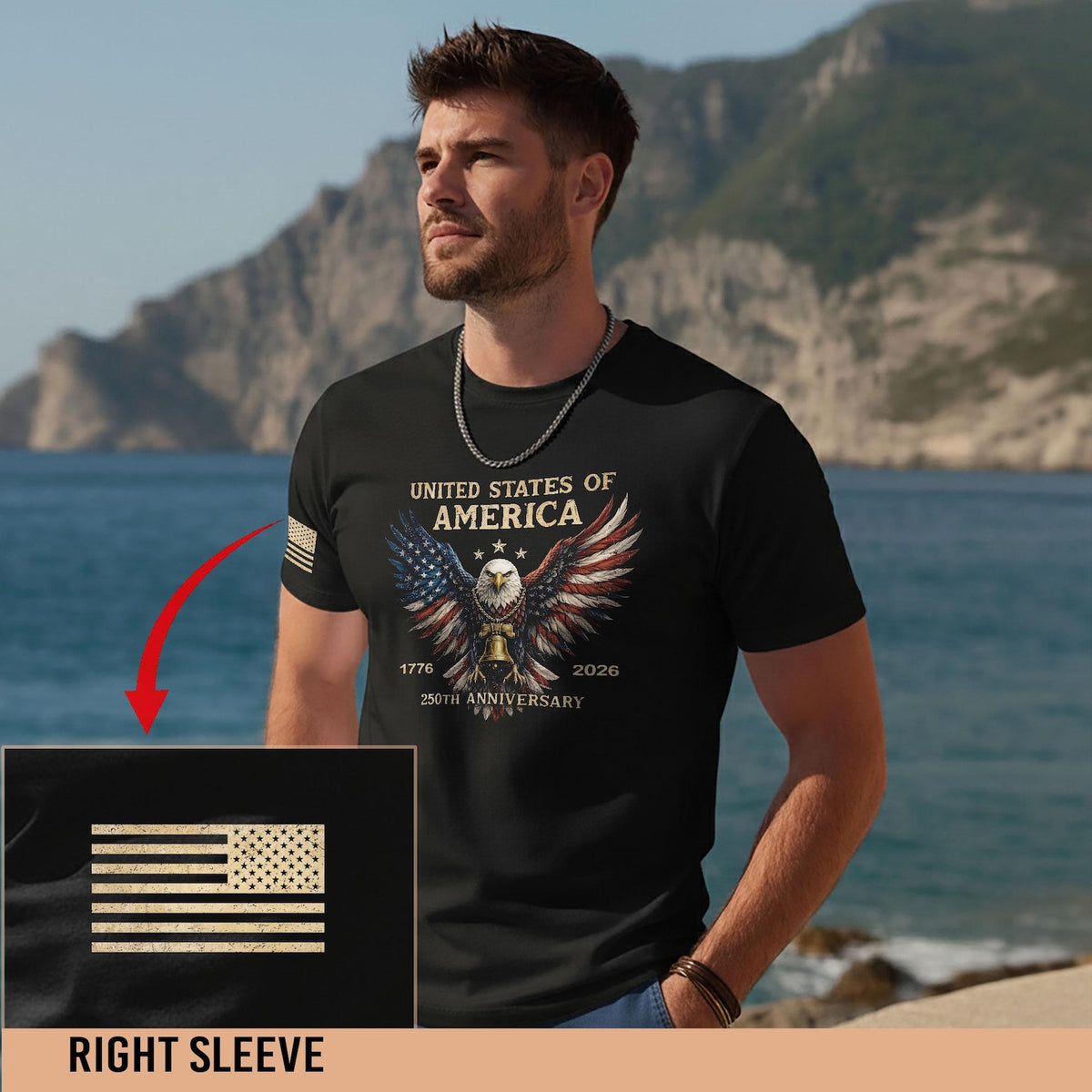 Retro 250th Anniversary of The United States Shirt, USA Independence Day T shirt, Semiquincentennial 1776 2026, American Flag Patriots Gifts
