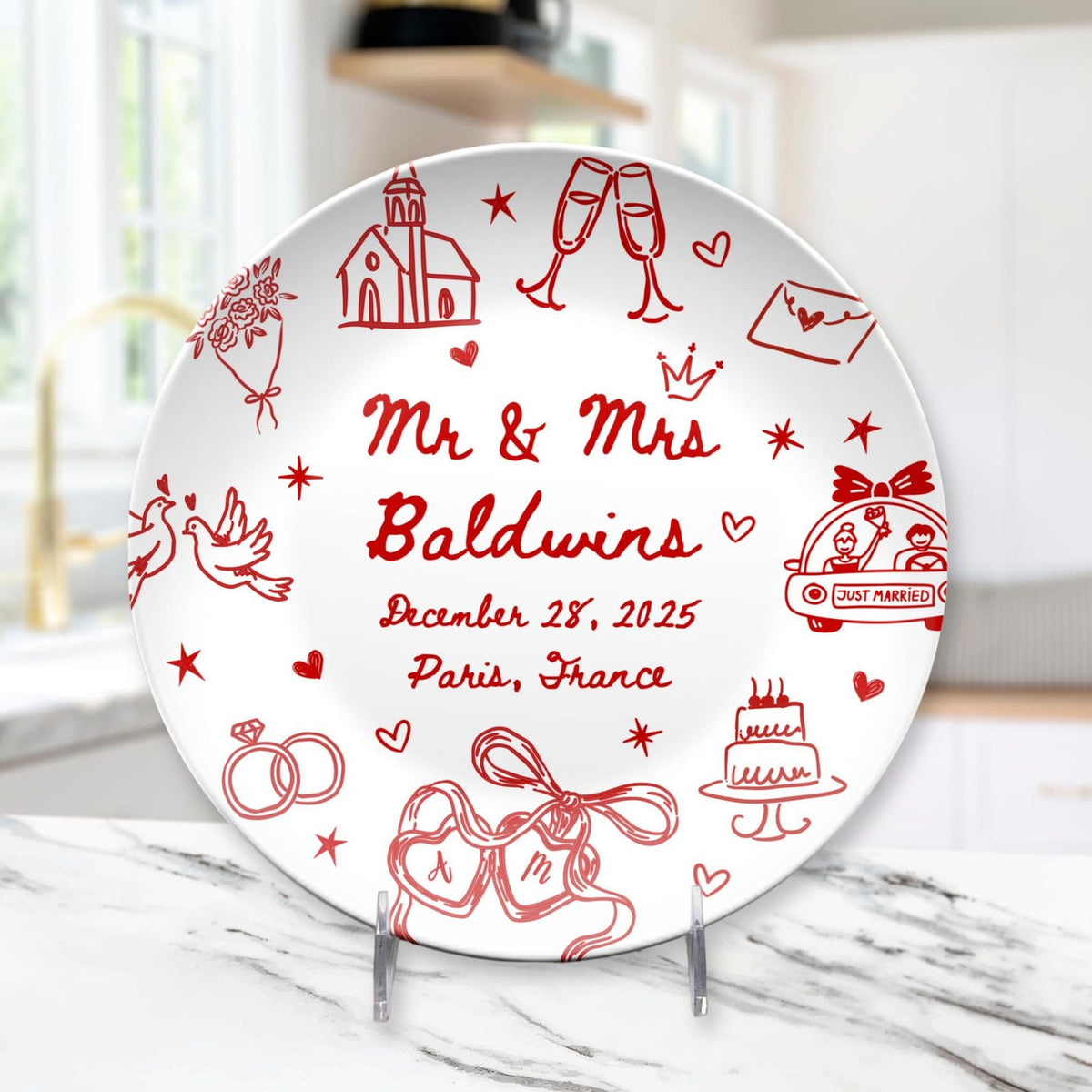 Personalized Wedding Platter, Custom Newlywed Plate with Names & Date, Engagement Gift, Bridal Shower Gift, Anniversary Keepsake