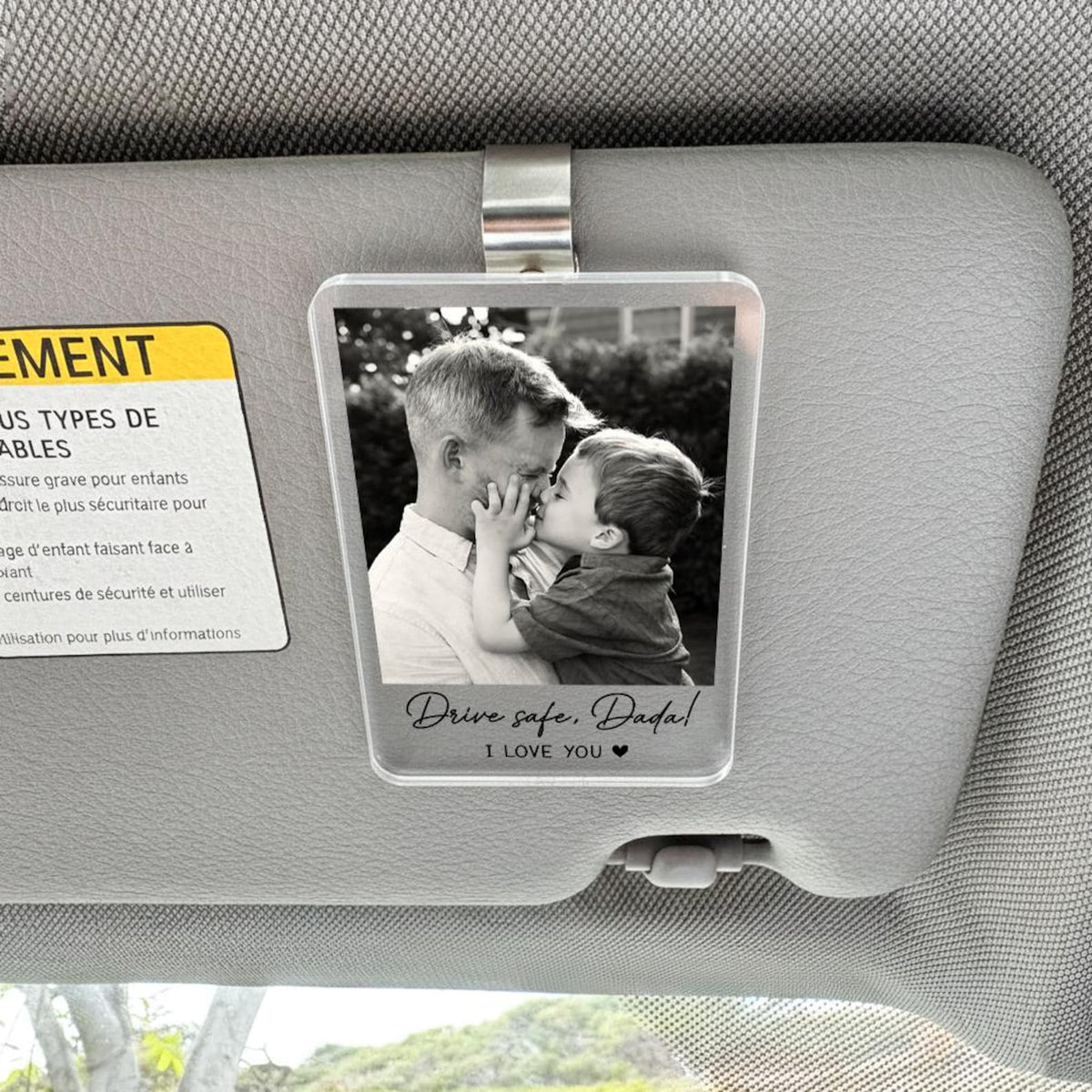 Personalized Dad Gifts, Custom Photo Car Visor Clip, Drive Safe Daddy Sun Visor Clip, Fathers Day Gift, Gift For Husband, Car Accessories