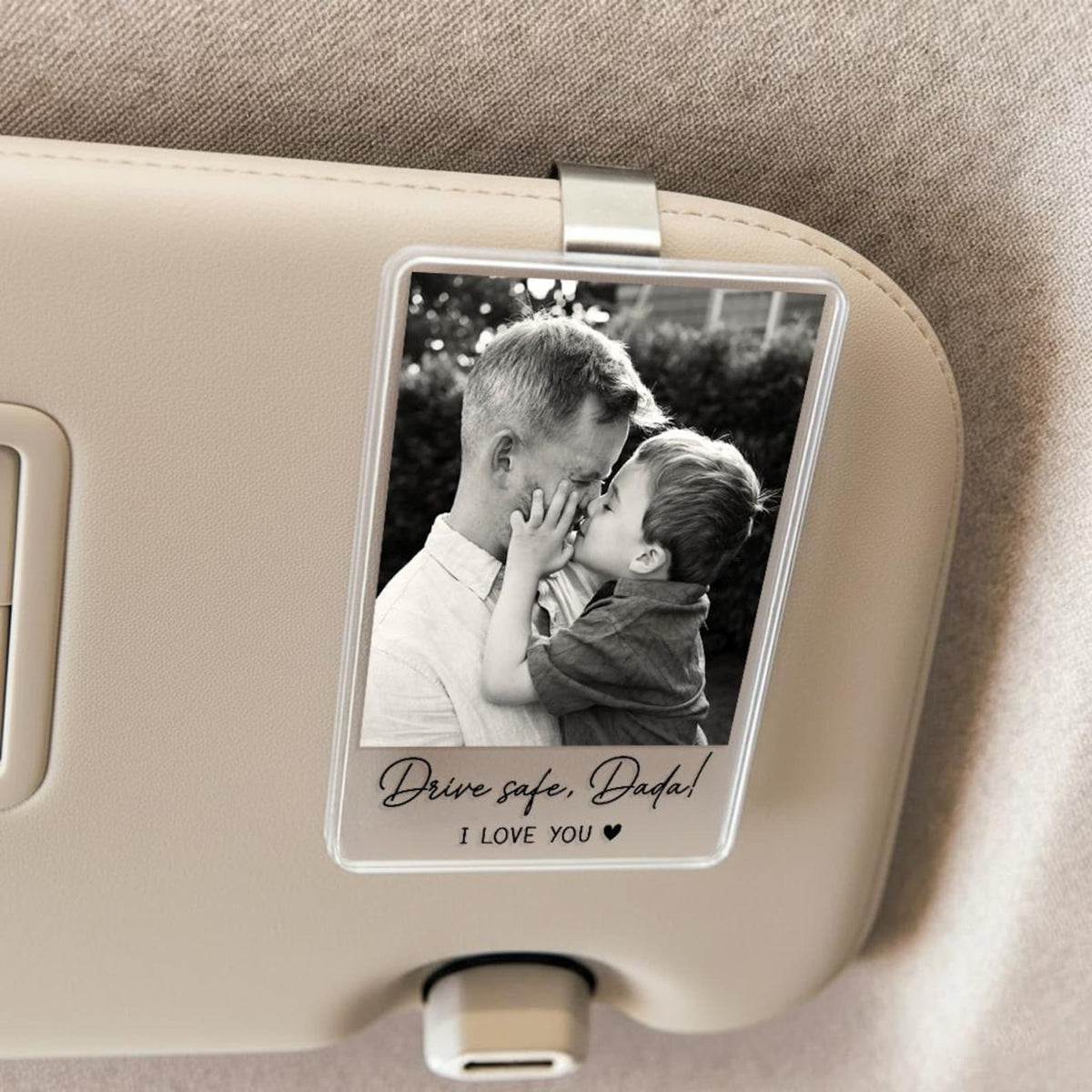 Personalized Dad Gifts, Custom Photo Car Visor Clip, Drive Safe Daddy Sun Visor Clip, Fathers Day Gift, Gift For Husband, Car Accessories