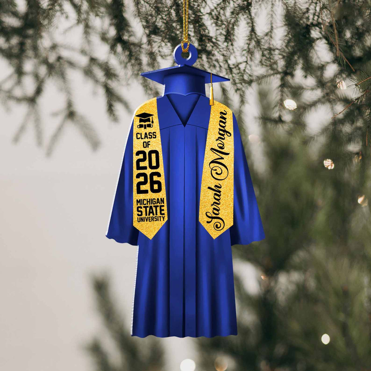 Personalized Graduation 2026 Acrylic Ornament with Cap and Gown, New Graduate Gift, High School