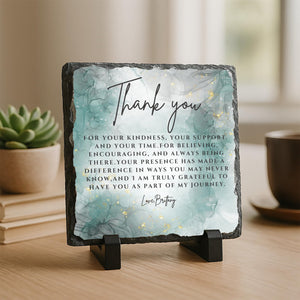 Custom Thank You Stone Plaque With Stand For-Mentor-Teacher-Friend-Colleague-Mom-Women-Boss-Coworker-Adviser-Coach-Gratitude Memory Keepsake