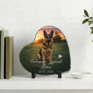 Loss of Dog Portrait Plaque, Custom Pet's Photo Pet Memorial Photo Rock Slate Memorial Gift Sympathy Gift For Dog Lovers