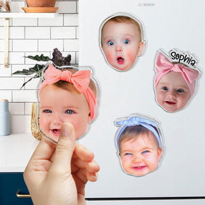 Personalized Baby Face Photo Magnet, Grandma Gift from Grandkids, Mothers Day Gift for Grandma