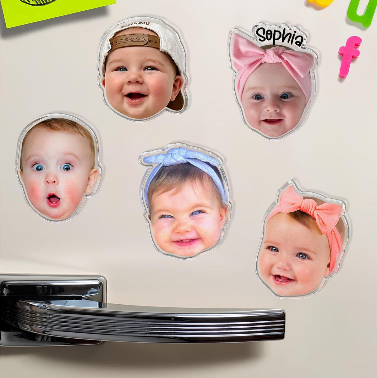 Personalized Baby Face Photo Magnet, Grandma Gift from Grandkids, Mothers Day Gift for Grandma