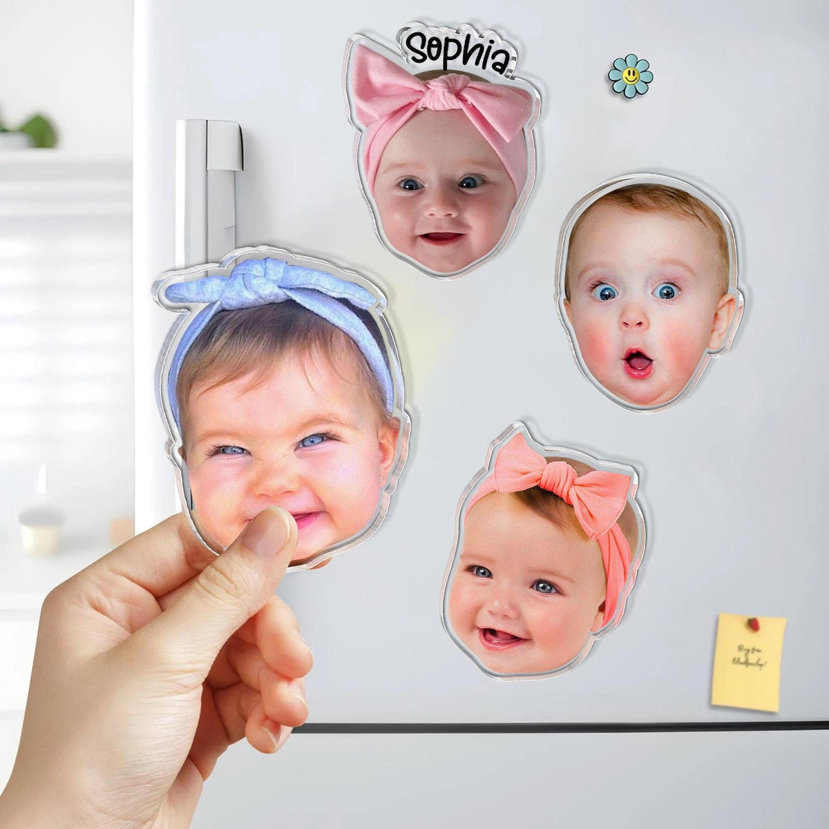 Personalized Baby Face Photo Magnet, Grandma Gift from Grandkids, Mothers Day Gift for Grandma