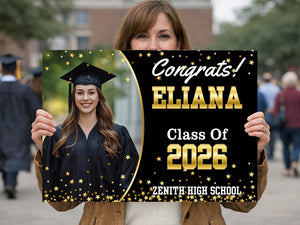Personalized High School Graduation Yard Sign, Congrats Class of 2026 Sign, Custom Graduation Celebration Name Sign, Graduation Party Sign