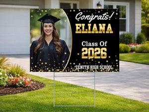 Personalized High School Graduation Yard Sign, Congrats Class of 2026 Sign, Custom Graduation Celebration Name Sign, Graduation Party Sign