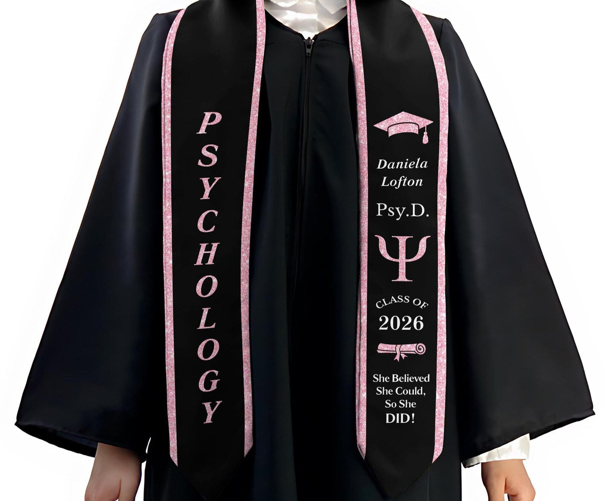Psychology Graduation Stole for Women Custom PsyD Graduation Sash Class of 2026