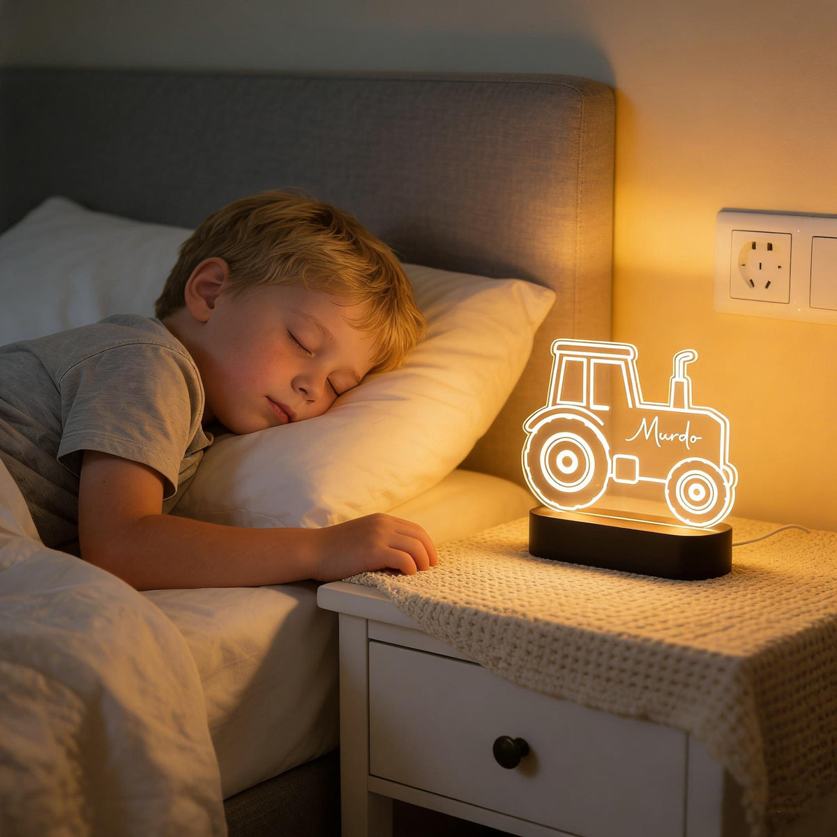 Personalised Tractor Night Light,Nursery Decor,Kids Gift,Night Light,Children's Night Light,Digger Light,Tractor Light,Baby Christmas Gifts