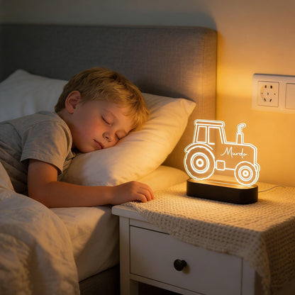 Personalised Tractor Night Light,Nursery Decor,Kids Gift,Night Light,Children's Night Light,Digger Light,Tractor Light,Baby Christmas Gifts