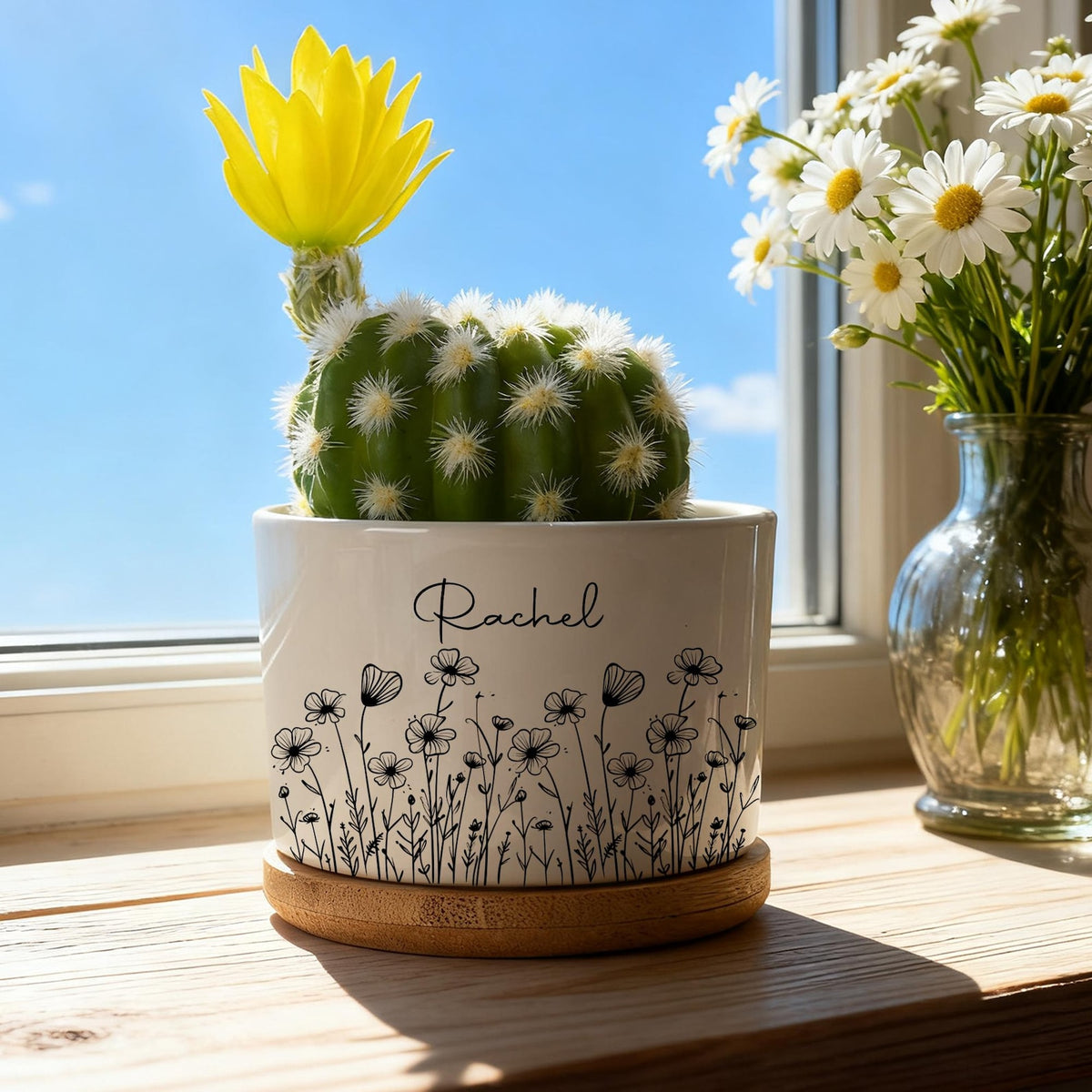 Personalized Planter for Wedding Party Gift, Mom Thank you for helping me grow pot, Let Love Grow Planter, Ceramic Flower Pot, Gift for Mom