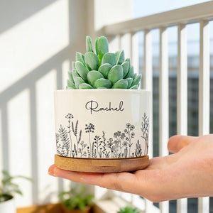 Personalized Planter for Wedding Party Gift, Mom Thank you for helping me grow pot, Let Love Grow Planter, Ceramic Flower Pot, Gift for Mom