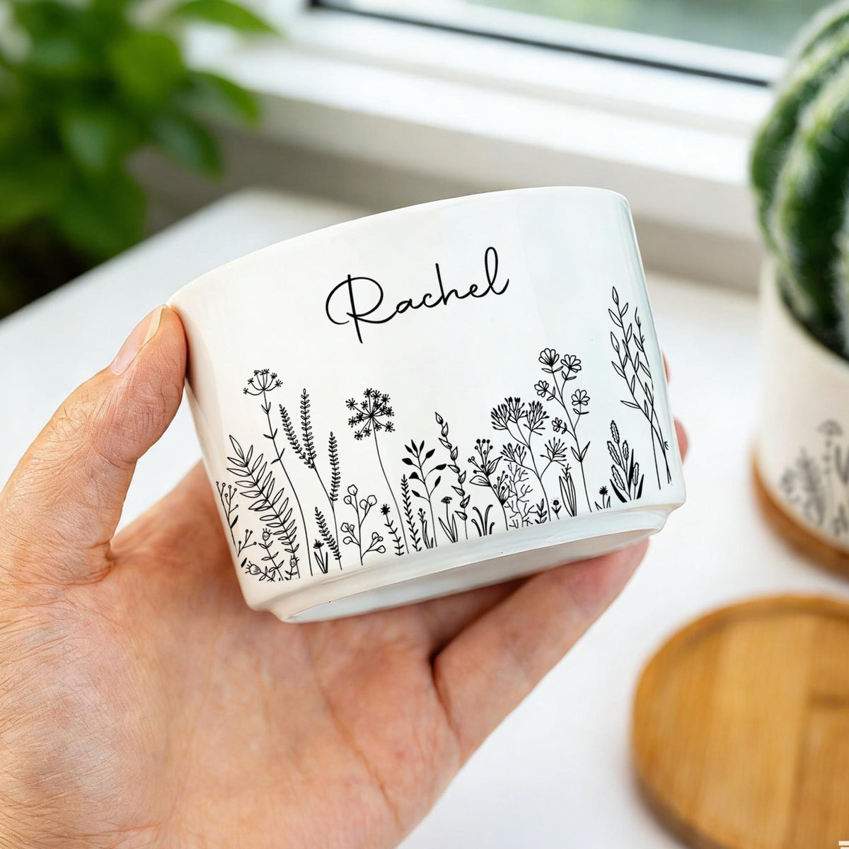 Personalized Planter for Wedding Party Gift, Mom Thank you for helping me grow pot, Let Love Grow Planter, Ceramic Flower Pot, Gift for Mom