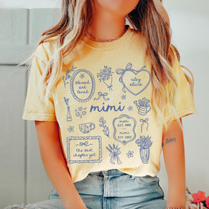 Personalized Grandma Comfort Colors Shirt with Grandkid Names