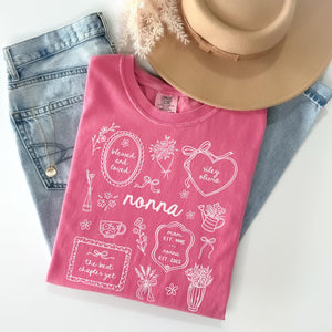 Personalized Grandma Comfort Colors Shirt with Grandkid Names